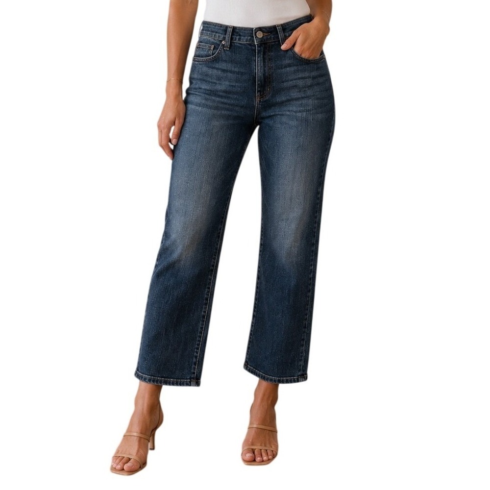 Eileen Fisher Blue Medium Wash Straight Leg Denim Jeans Women's 16
